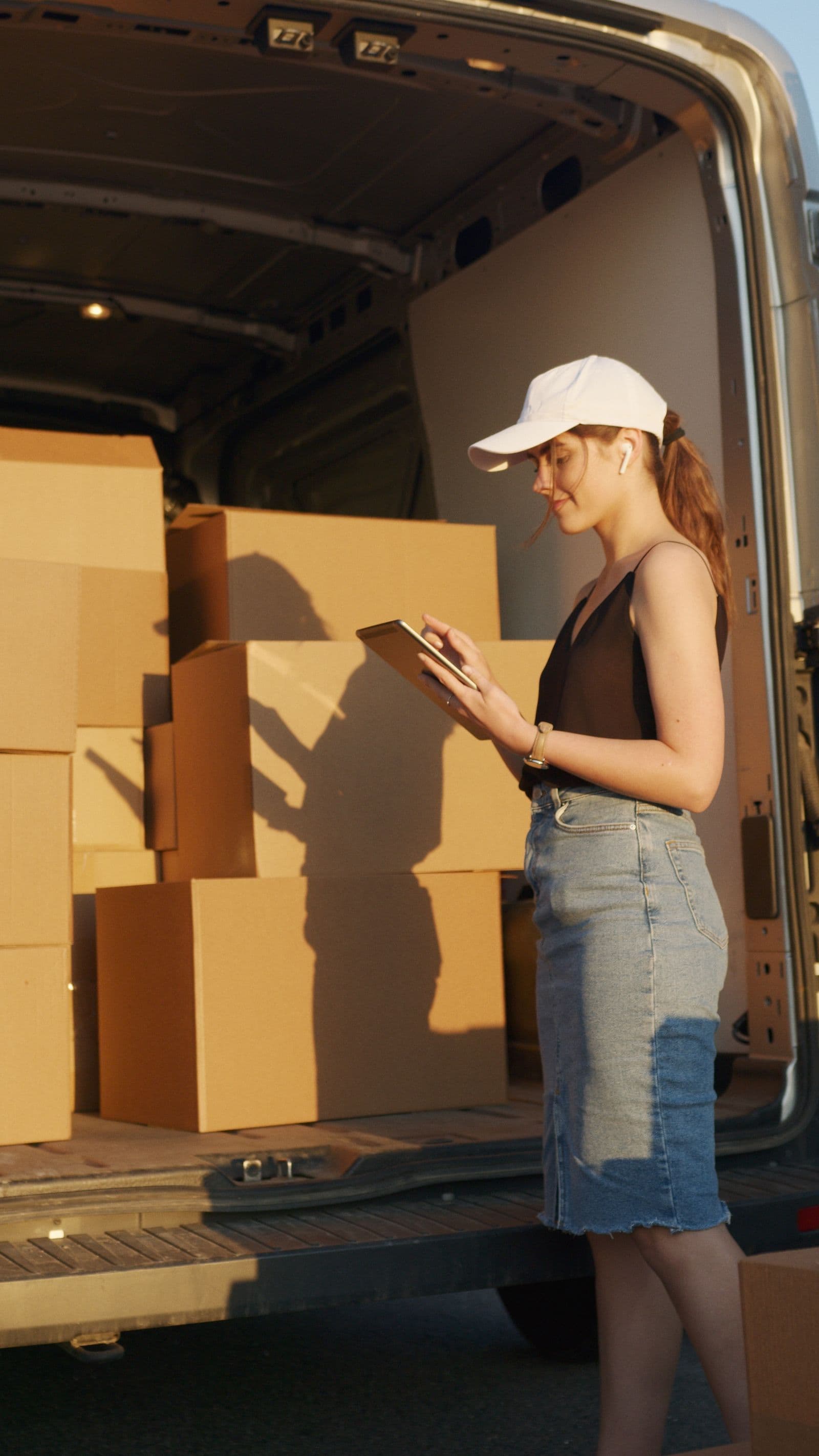 Road freight vehicle carrying urgent goods on a dedicated UK and EU route