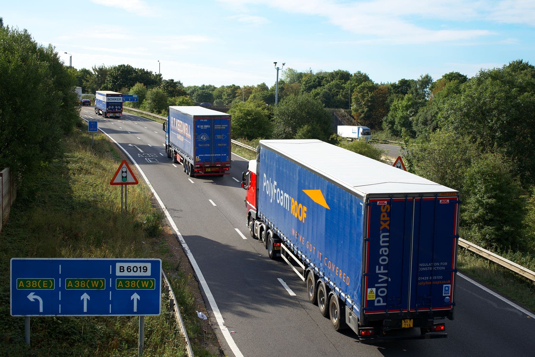 Dedicated road freight vehicle travelling through Europe