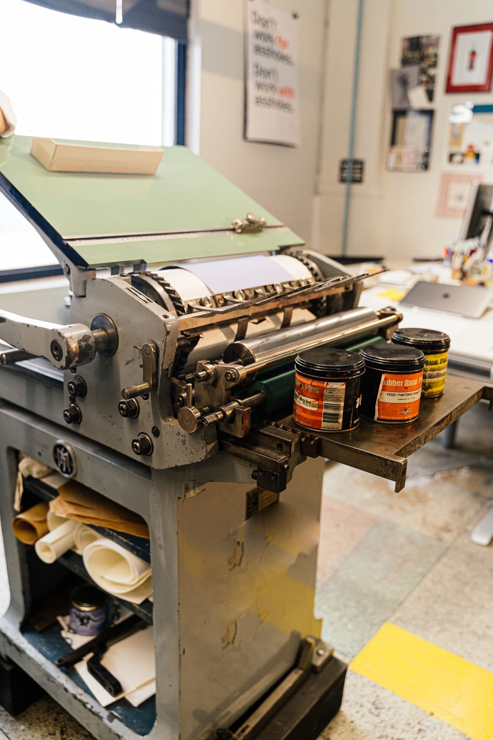 Industrial printing equipment producing campaign materials